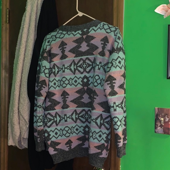 Colorful Pastel Patterned Sweater M/L - Picture 5 of 5